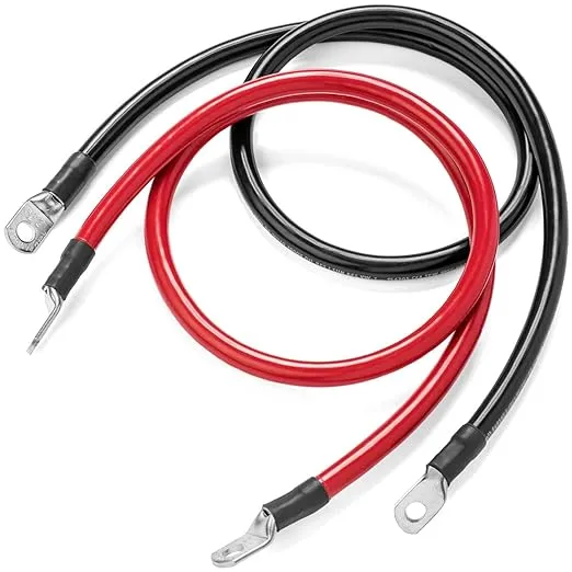 Spartan Power SP-2FT4CBL38 2 Foot 4 AWG Battery Cable Set with 3/8" Ring