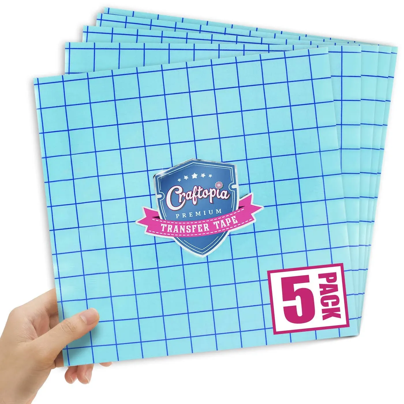 Craftopia Transfer Tape Sheets for Vinyl 12"x12" Clear with Blue Alignment Grid ...