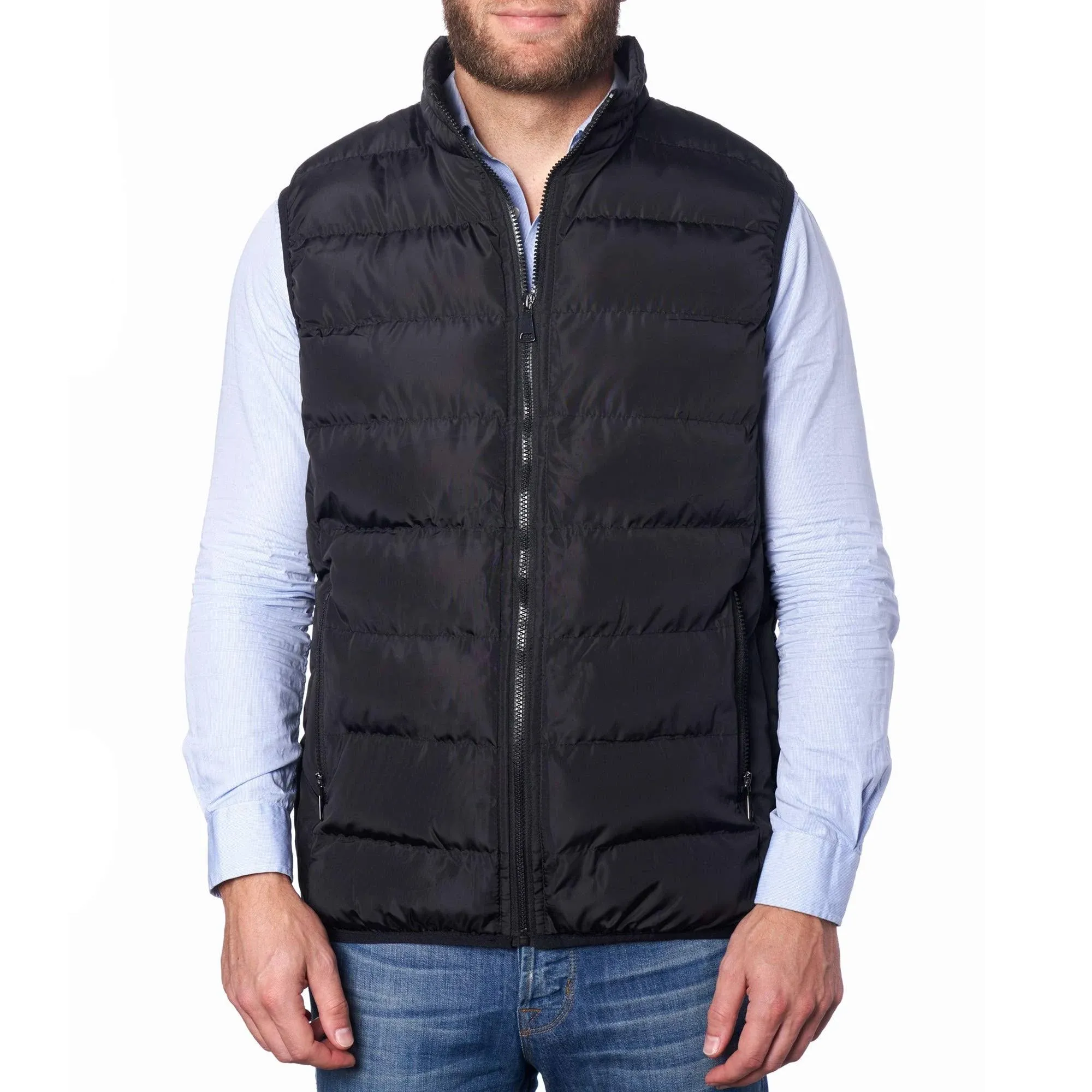 Mens Lightweight Down Alternative Puffer Vest Sleeveless Jacket