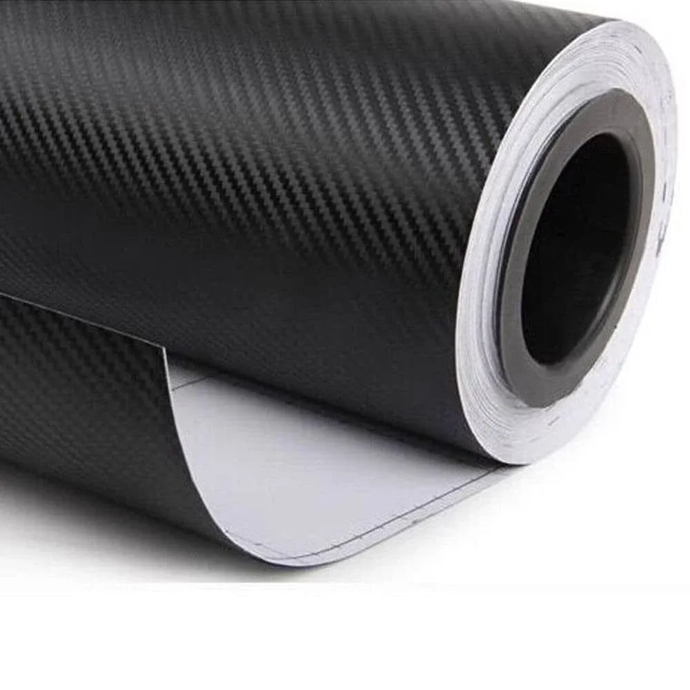 DIYAH 3D Black Carbon Fiber Film Twill Weave Vinyl Sheet Roll Wrap DIY Decals (96" X 60" / 8FT X 5FT)