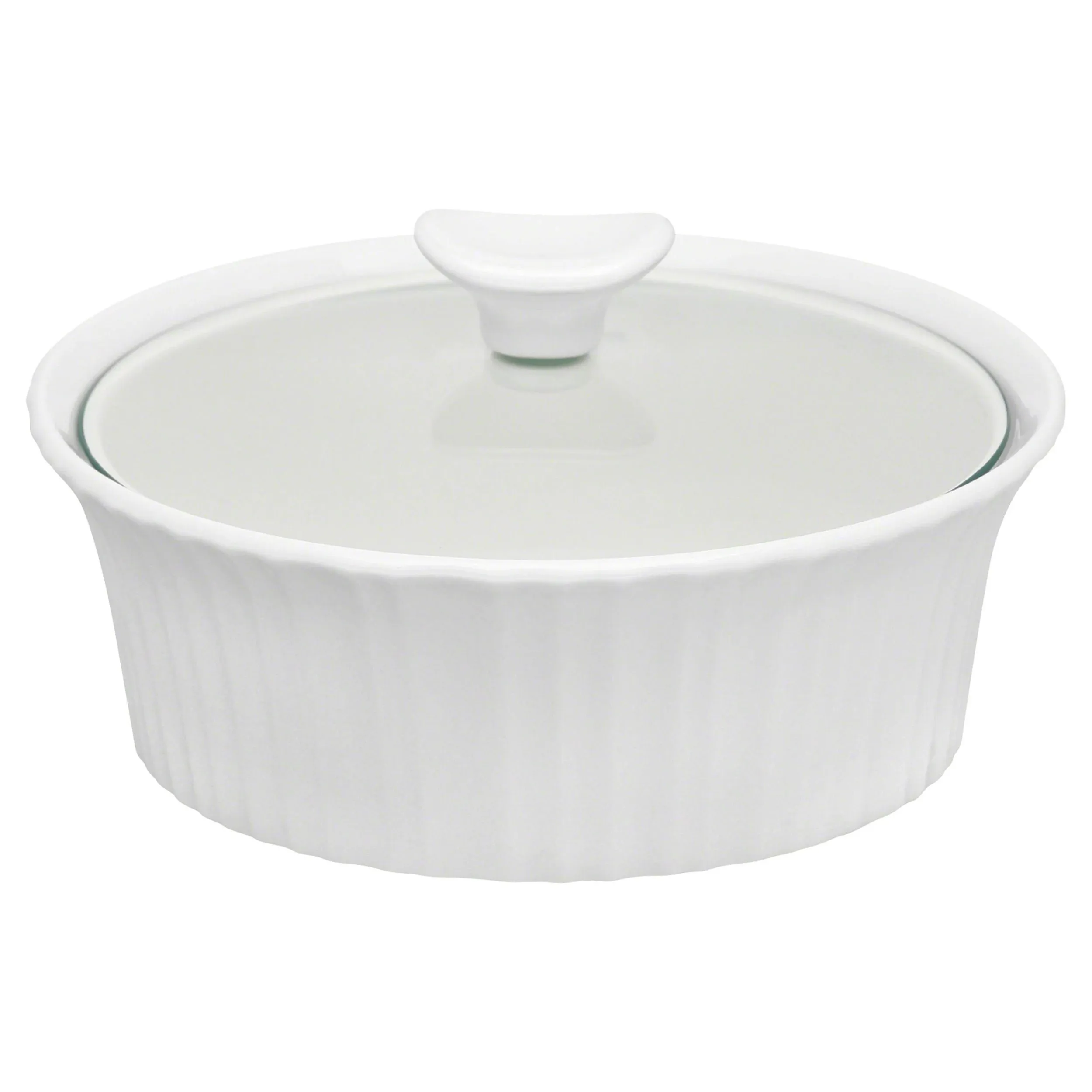 French White 2.5-Qt. Round Casserole with Glass Lid