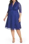 Women's Plus Size Mademoiselle Lace Dress In Sapphire