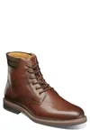 Norwalk Plain Toe Lace-up Boot In Cognac