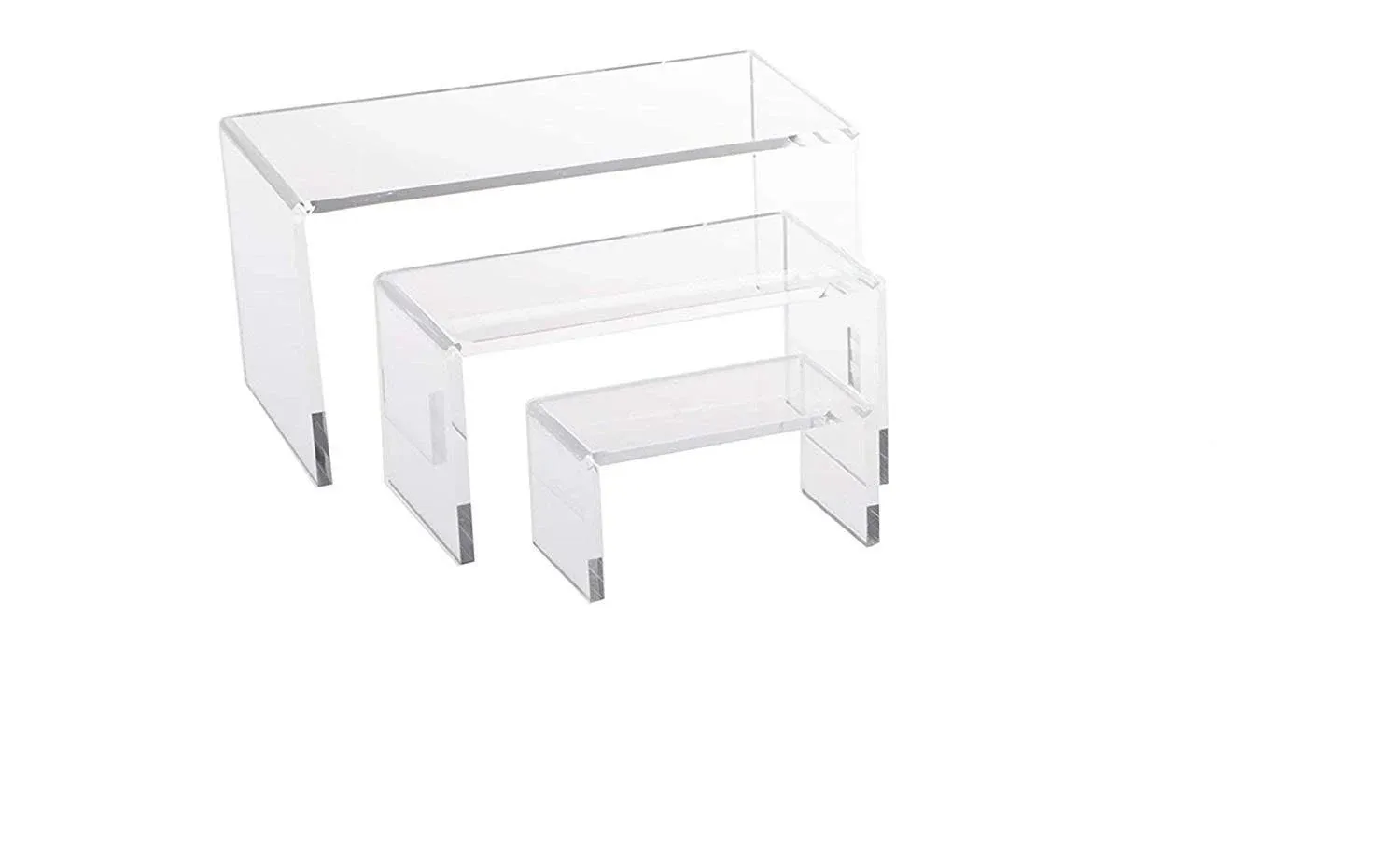 RJ Displays-3 Pieces Each Clear Acrylic risers Display Stand to Showcase