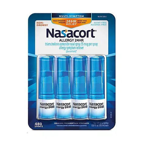 Nasacort Allergy 24 Hour, 0.57 Fluid Ounce, ApMpGI 4 Pack (120 Sprays/pack)