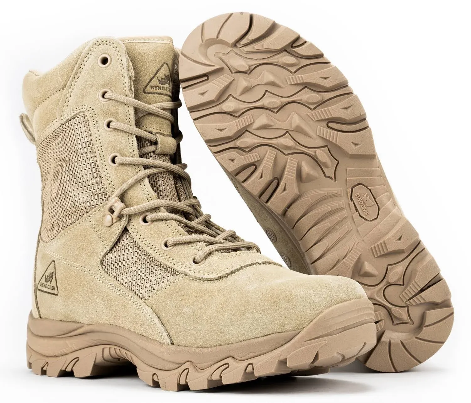 8" Coolmax Ryno Gear Tactical Combat Boots (Beige) - 6