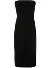 Strapless Knee-length Fitted Dress In Black