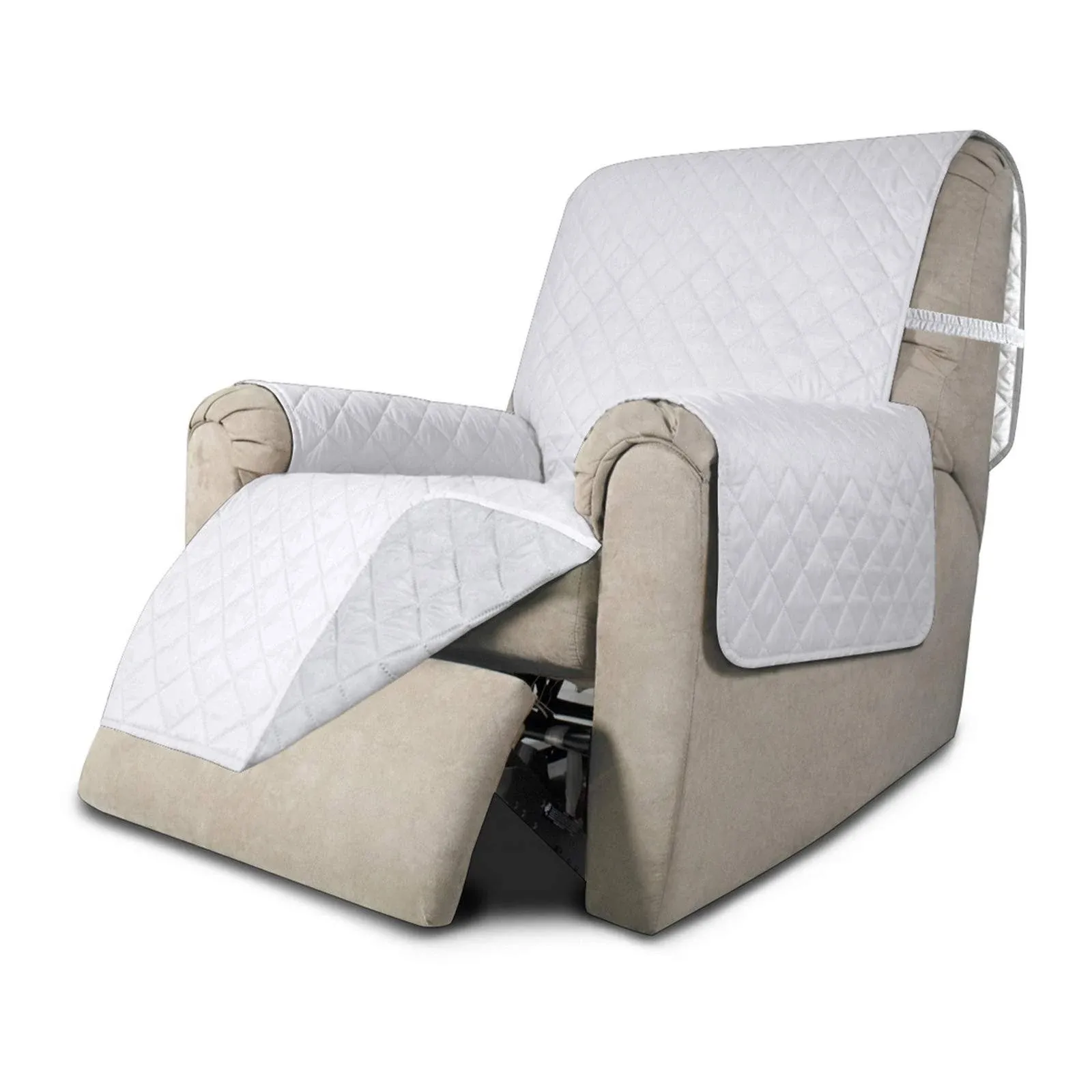 Easy-Going Recliner Sofa Slipcover Reversible Small Recliner, White/White 