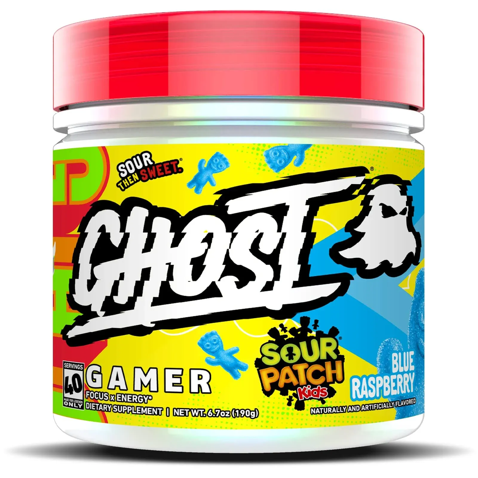 Ghost Gamer: Energy and Focus Support Formula - 40 Servings, Sour Patch Kids Blue ...