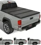 TIPTOP Tri-Fold Hard Tonneau Cover Truck Bed FRP On Top For 2016-2023 Tacoma 5ft Bed (60.5') TPM3 For Models With or Without The Deck Rail System