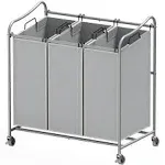 Simple Houseware Heavy Duty 3-Bag Laundry Sorter Rolling Cart