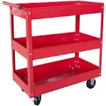 Torin Heavy Duty Utility Cart with 3 Shelf Tiers Rolling Tool Cart on Wheels