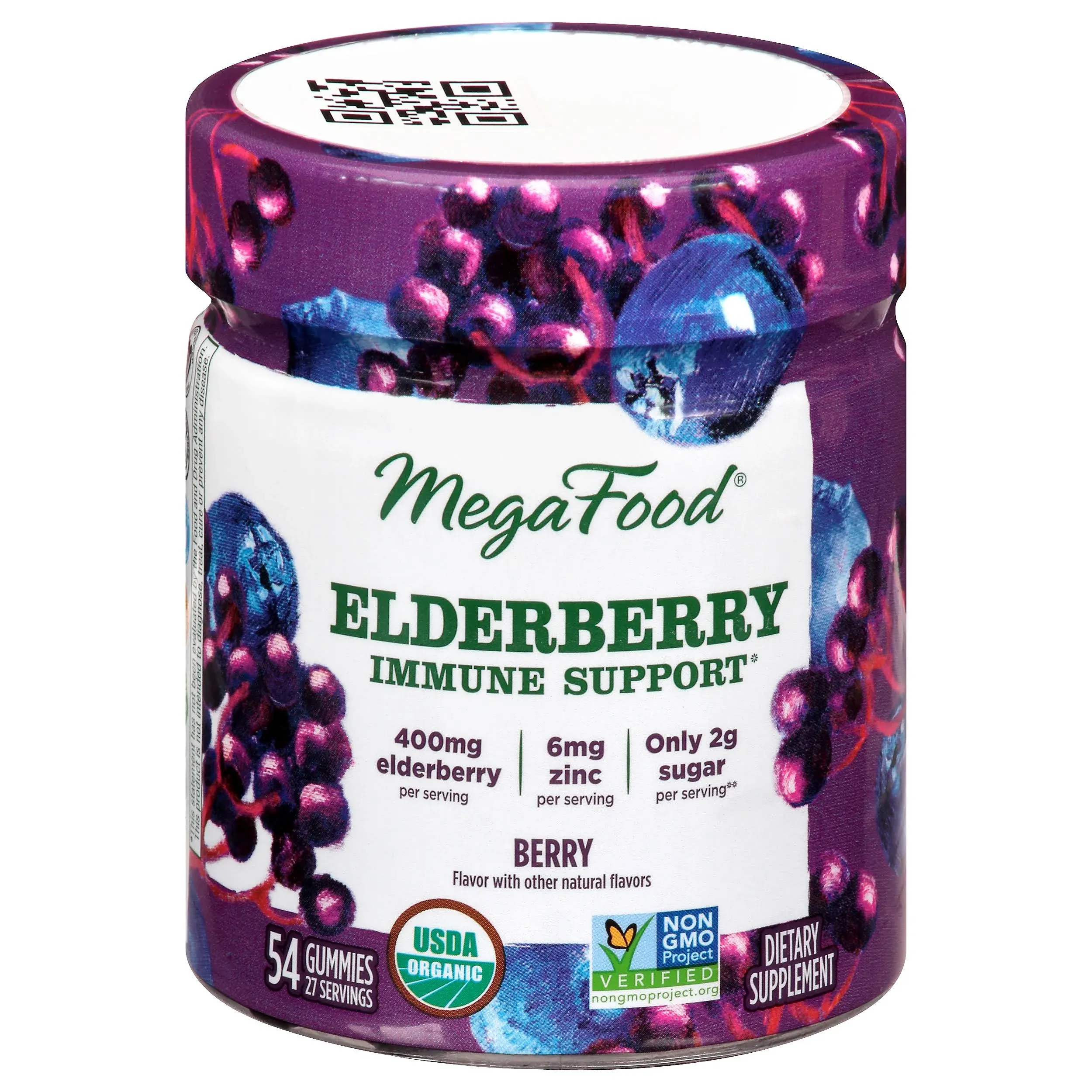 Megafood Immune Support, Elderberry, Berry, Gummies - 54 gummies