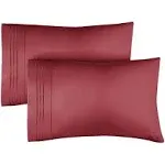 CGK Linens Soft Microfiber Pillowcase Set of 2 - King - Burgundy