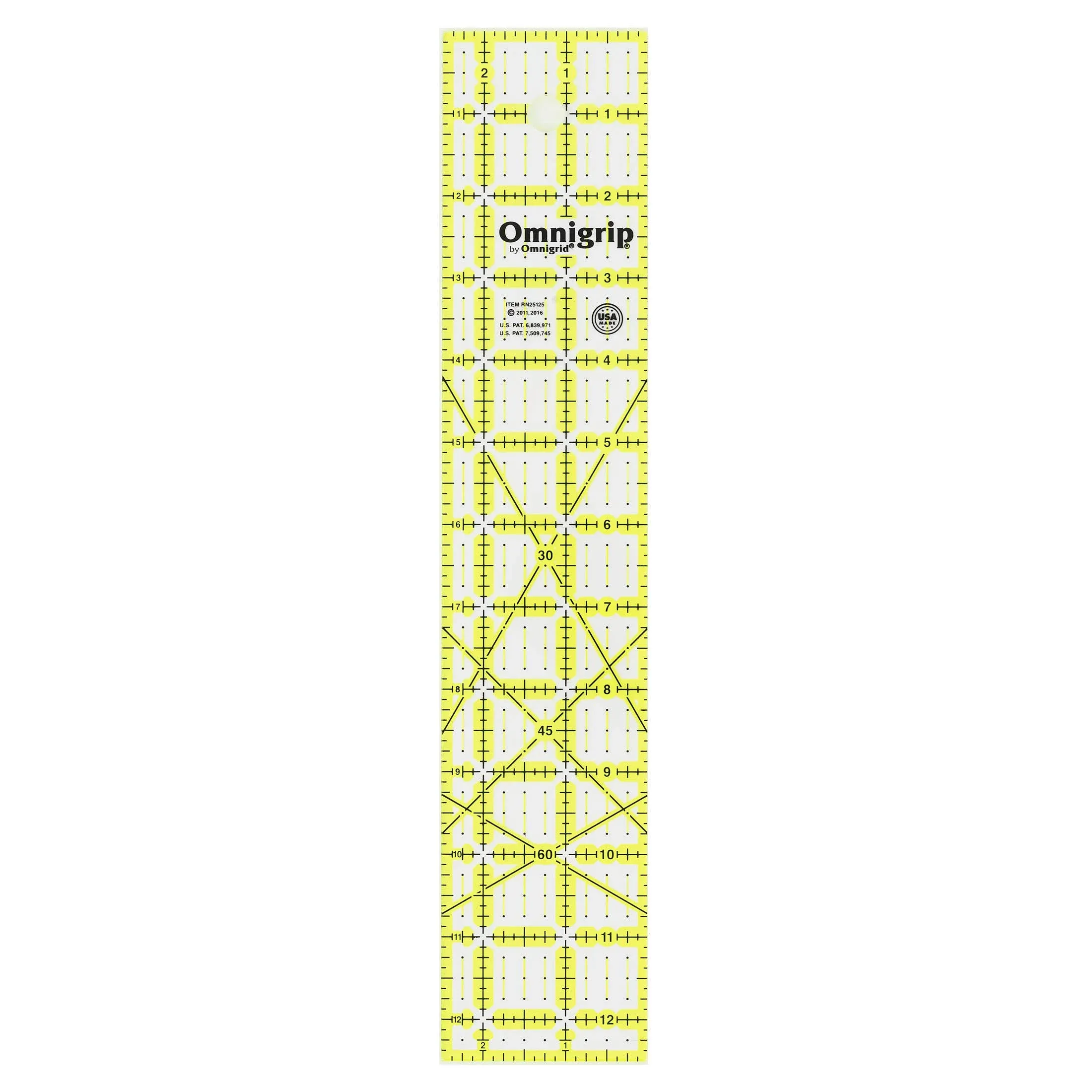 Dritz Omnigrip Non Slip Quilter's Ruler, 2-1/2 by 12-1/2-Inch