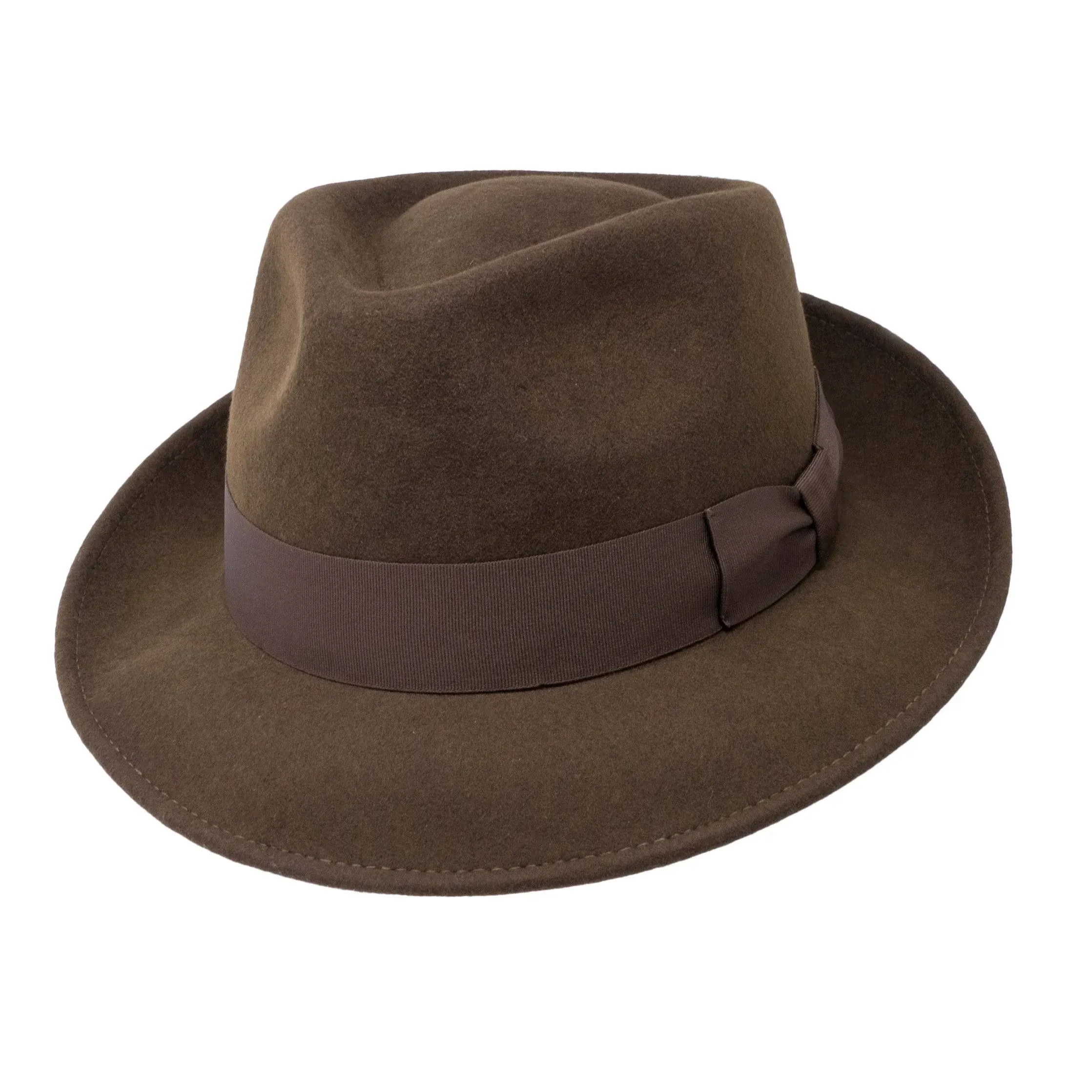 Premium Doyle - Teardrop Fedora Hat - 100% Wool Felt - Crushable for Travel - Water Resistant - Unisex