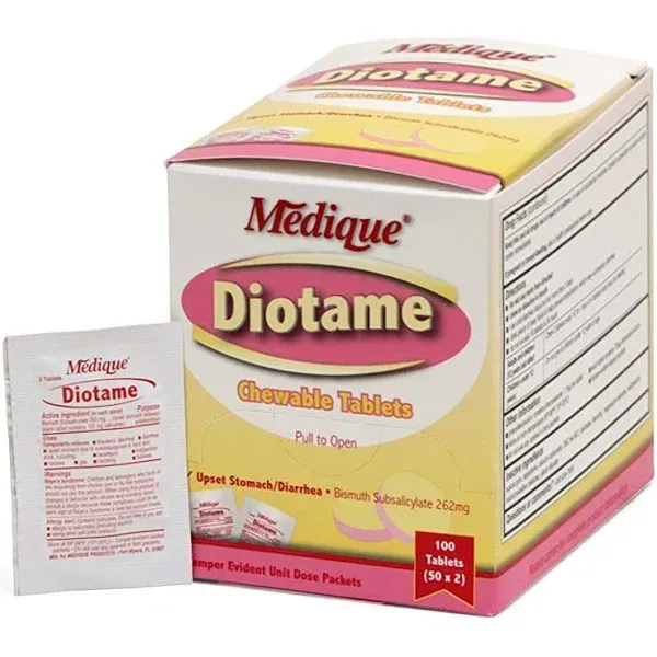 Medique Diotame Anti-indigestion Tablets - Compares to Pepto Bismol Chewable Tablets