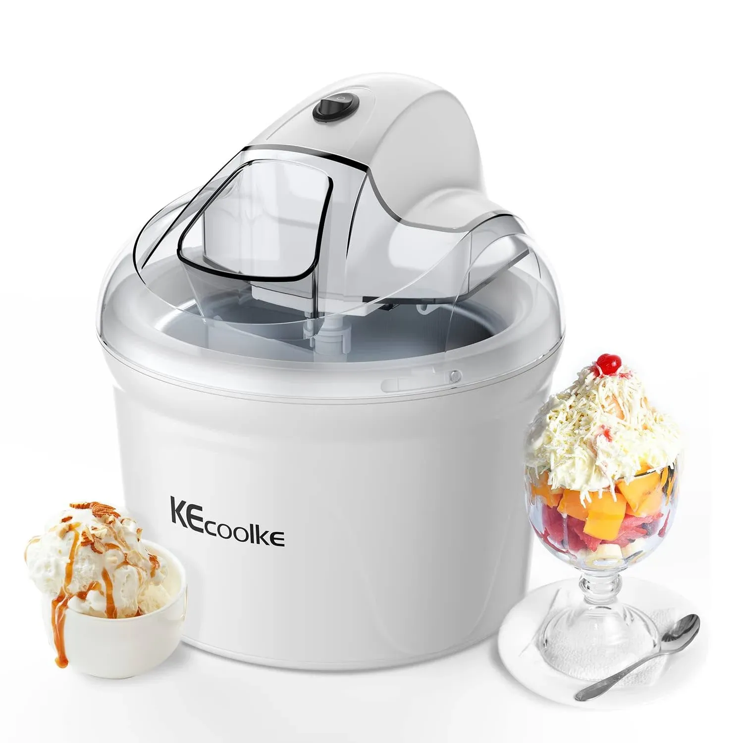 KECOOLKE Ice Cream Maker, Teacher Appreciation Gifts Electric Ice Cream Machine Soft Serve Homemade 1.5 Quart Frozen Yogurt, Sorbet,gelato