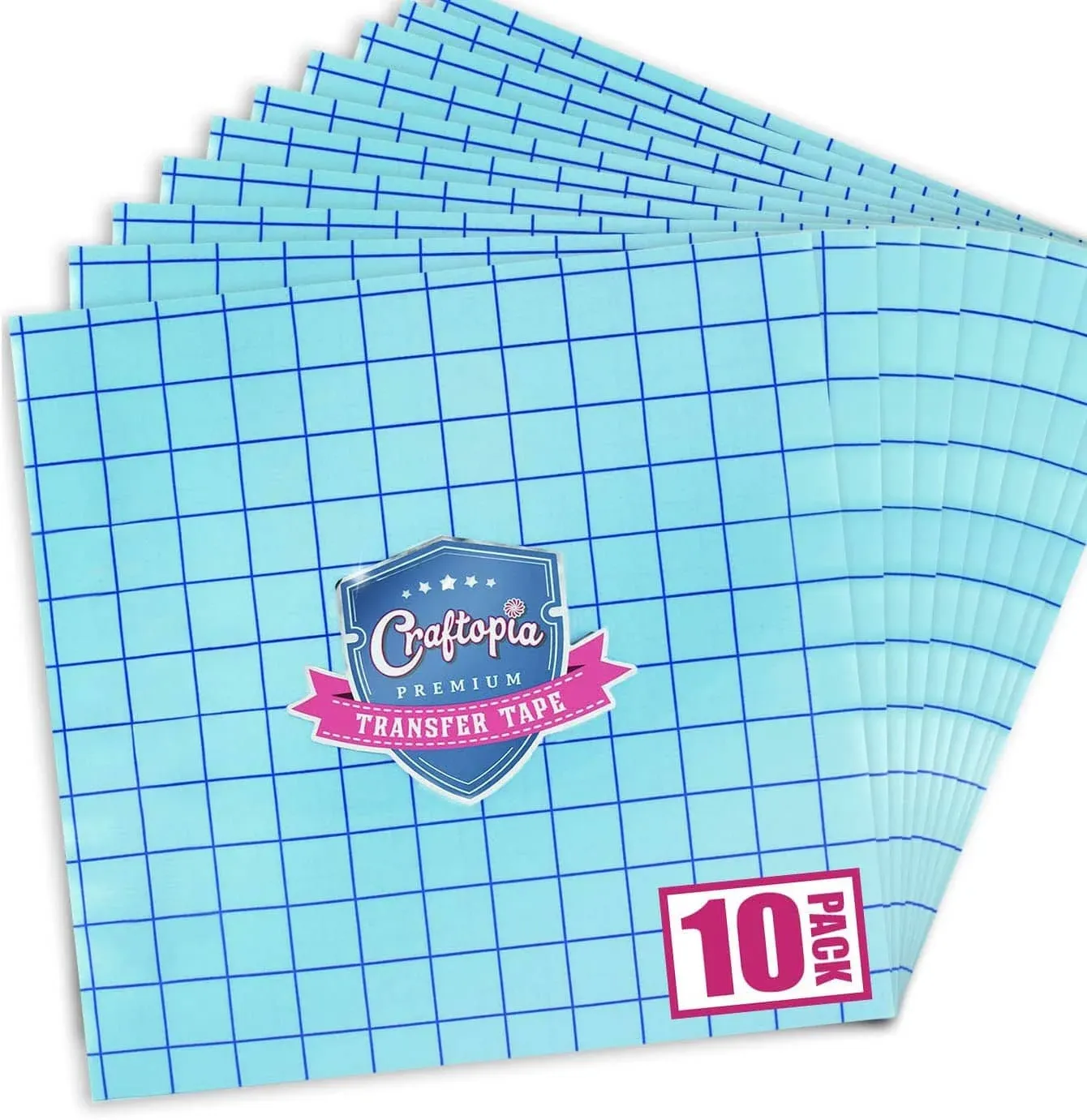 Craftopia Transfer Tape Sheets for Vinyl 12"x12" Clear with Blue Alignment Grid ...