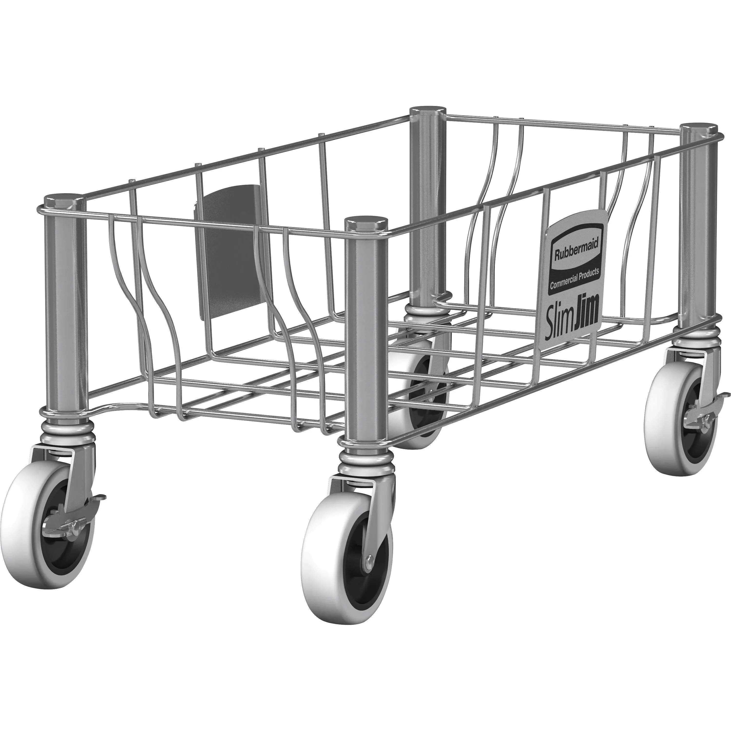 Rubbermaid Slim Jim Dolly, Stainless Steel - RCP3553STL