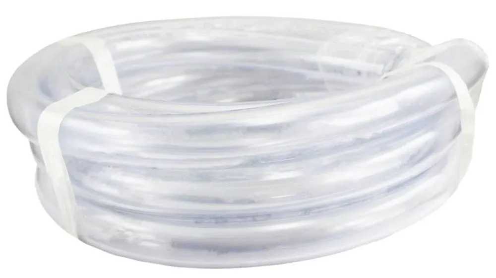 Duda Energy Clear Vinyl PVC Tubing 1" ID, 10 Foot Length, Flexible 63A Hardness