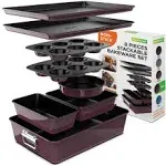 NutriChef 8-Piece Nonstick Stackable Bakeware Set w/ Non-Stick Coating