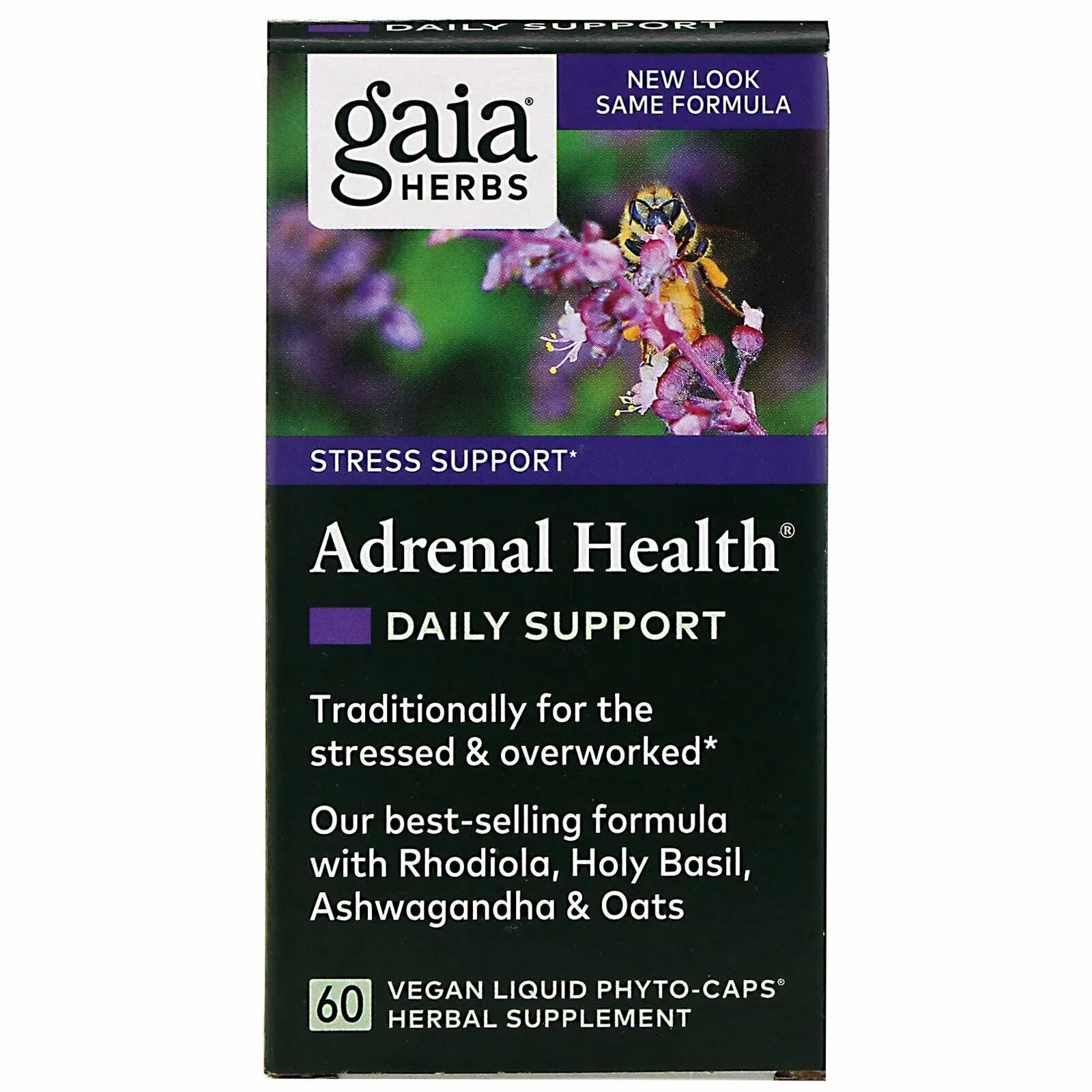 Gaia Herbs Adrenal Health Daily Support - 60 Vegan Liquid Phyto-Caps