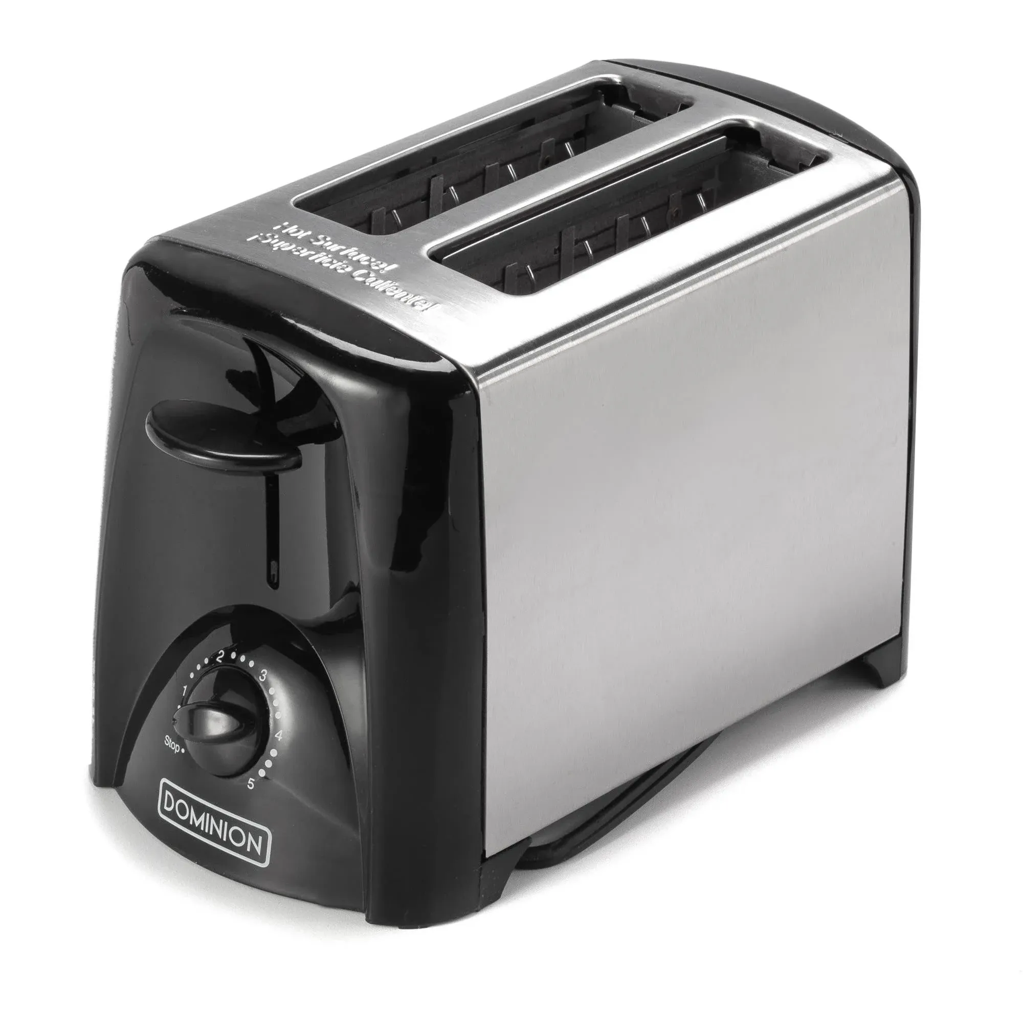 Dominion 2-Slice Toaster with Shade Control, Slide-Out Crumb Tray, Auto-Shutoff ...