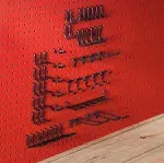 Extra Thick Black 1/4'' Metal Pegboard Hooks 57 Pcs | 1/4'' Black Pegboard Accessories | Peg Board Attachments That Don't Fall Out of The Board