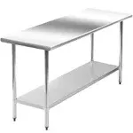 24 x 60 inch Stainless Steel Work Table Kitchen Work Table Scratch Resistent Commercial Work Table Metal Table with Adjustable Table Foot for