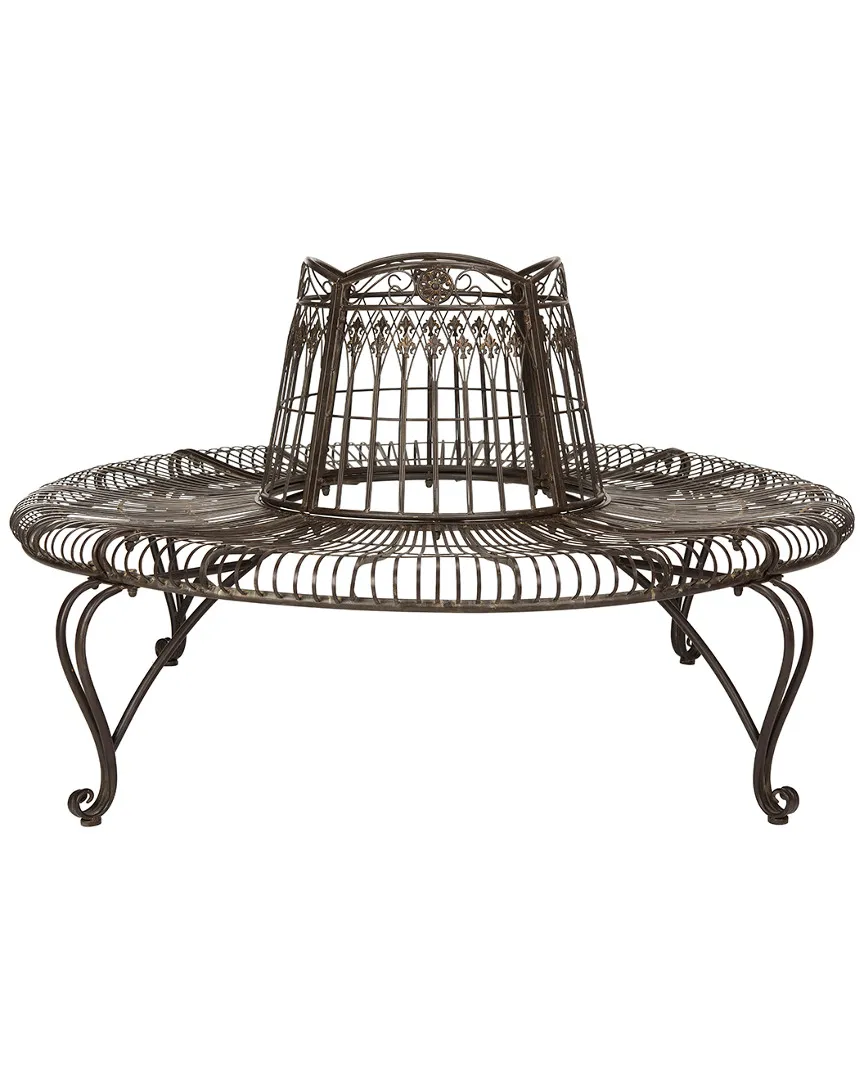 Ally Darling Wrought Iron 60.25in W Outdoor Tree Bench In Brown