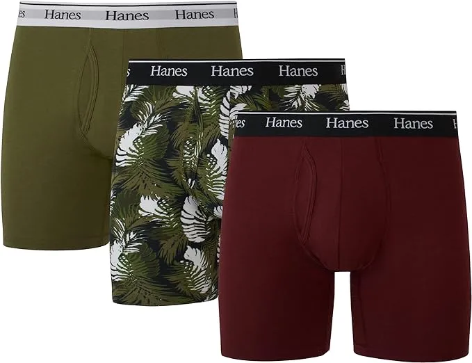 Hanes Originals Men’s Boxer Briefs & Trunks, Stretch Cotton Moisture-Wicking Underwear, Modern Fit Low Rise, Multipacks