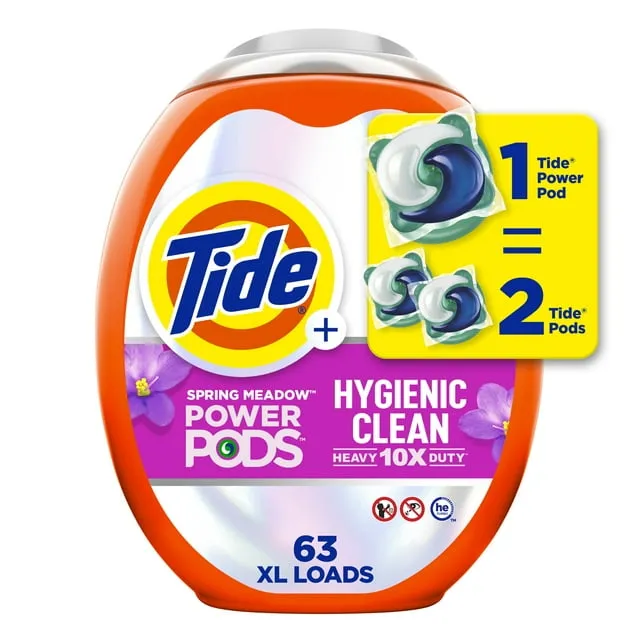 Tide Power Pods Laundry Detergent Soap Packs, Hygienic Clean, Original, 25 Ct