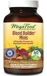 MegaFood Blood Builder Minis - Iron Supplement Clinically Shown to Increase Iron Levels Without Side Effects - Iron with Vitamin C, Vitamin B12 & Folic Acid - Vegan - 72 Tablets (36 Servings)