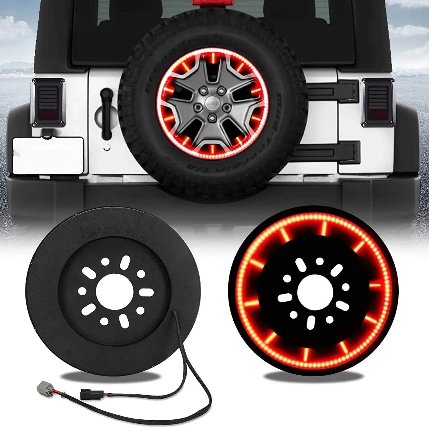 Suparee Jeep JK JKU T-style LED Spare Tire Brake Light for Wrangler 2007-2018