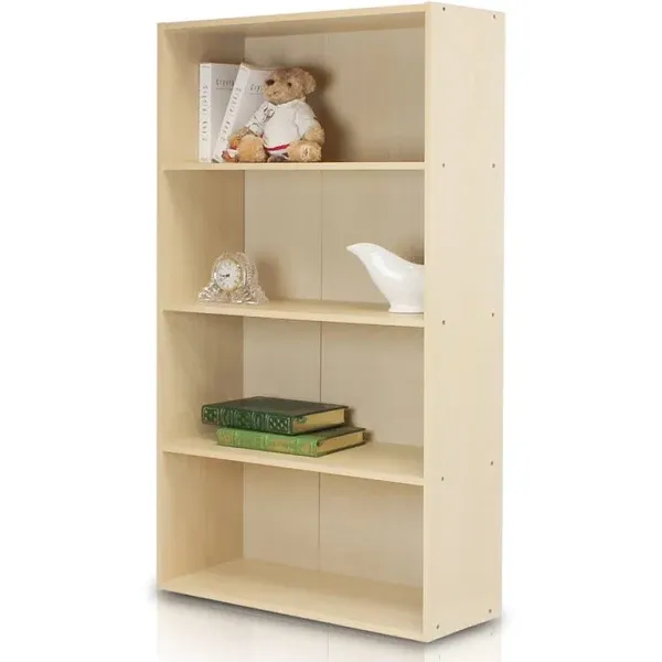 Furinno Pasir 4 Tier Open Shelf, Steam Beech