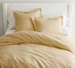 Belgian Flax Linen Duvet Cover, King/Cal. King, Daffodil | Pottery Barn