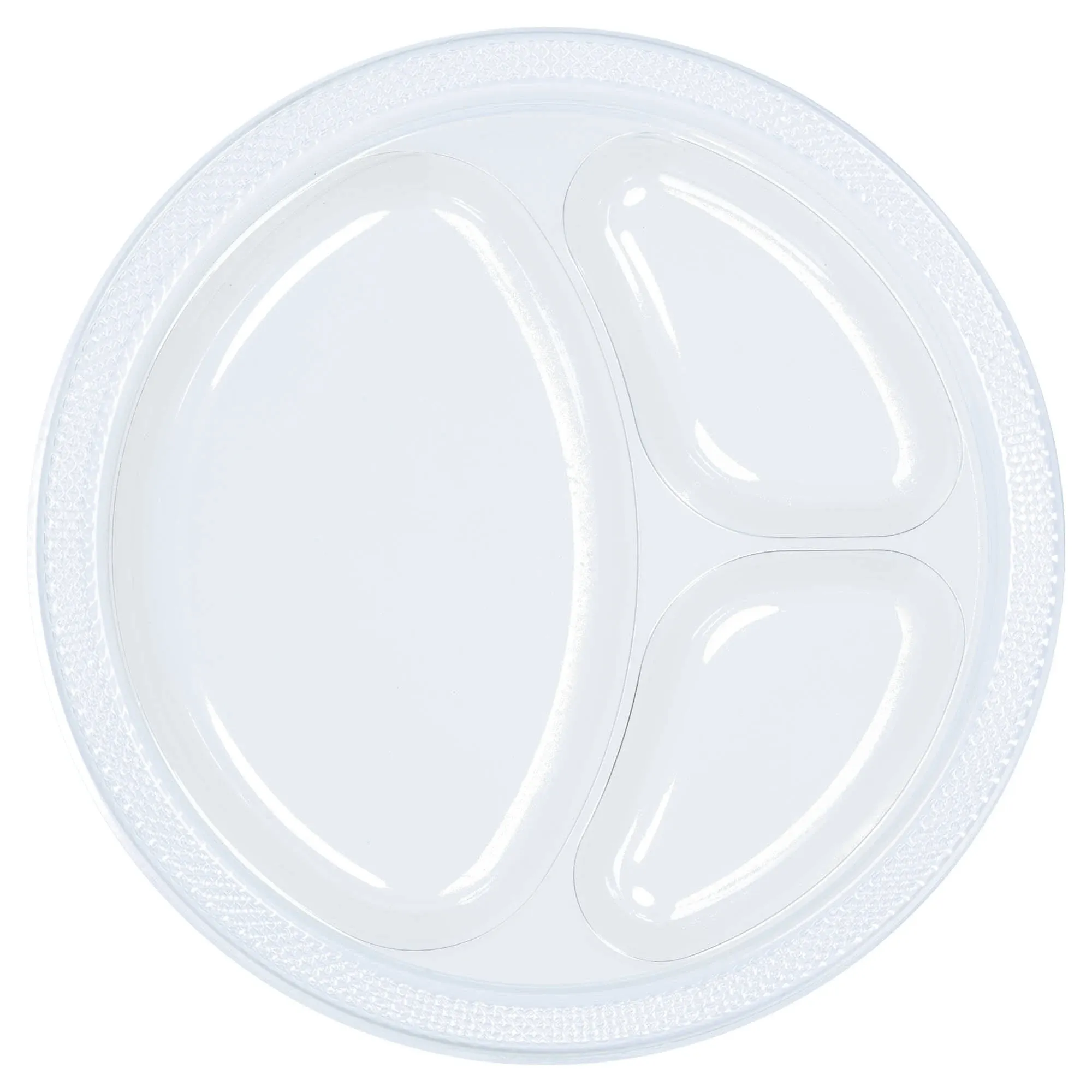 Clear Premium Divided Plastic Dinner Plates 20ct