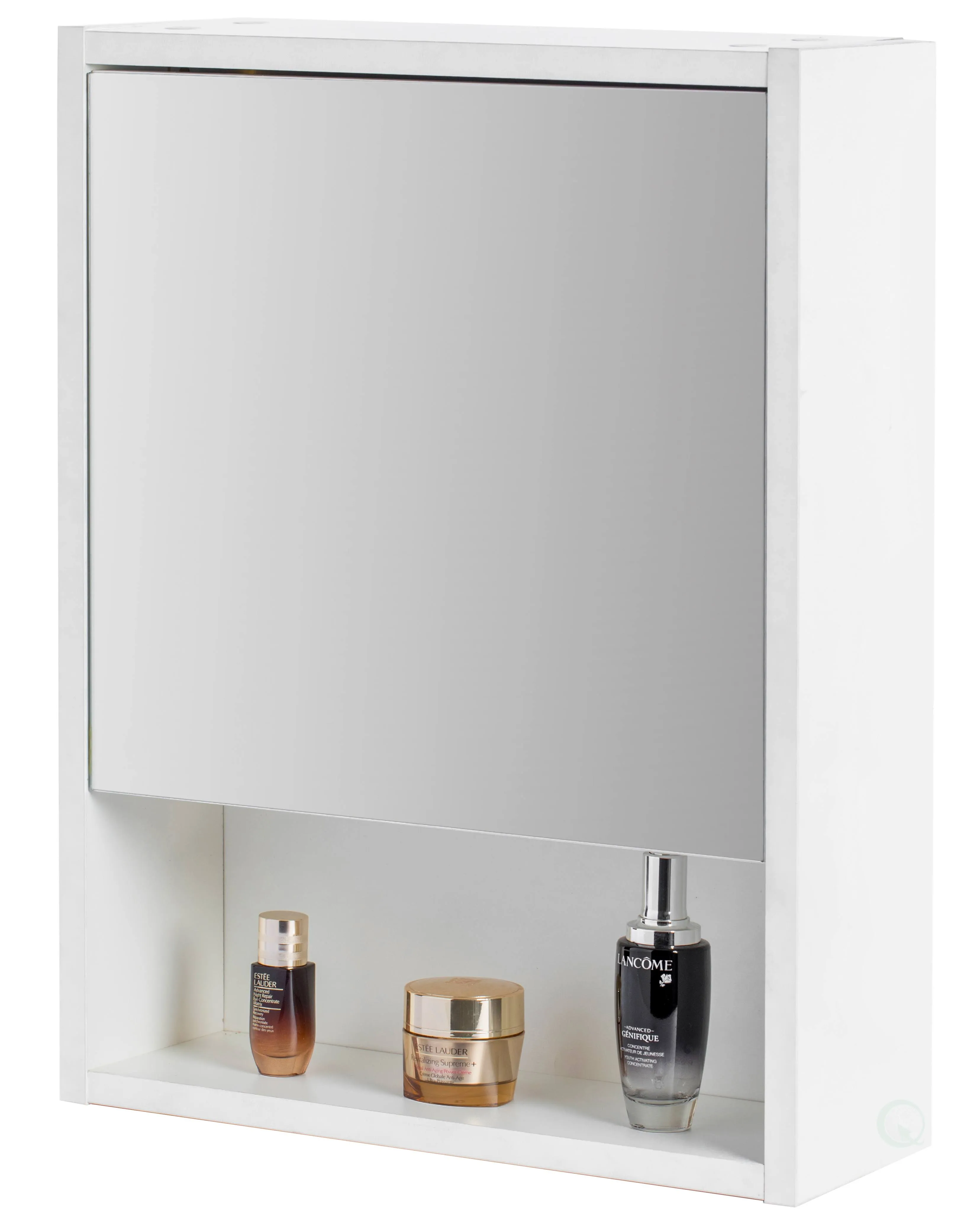 Basicwise White Wall Mounted Bathroom Storage Cabinet, Mirrored Vanity Medicine Chest with 3 Shelves