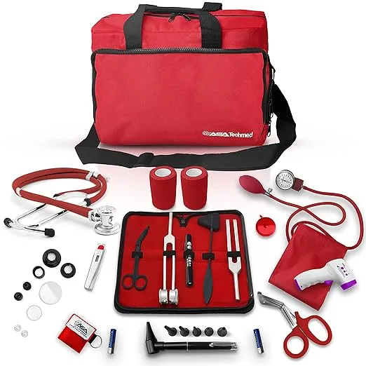 Asatechmed Nurse Starter Kit - Stethoscope, Blood Pressure Monitor, Tuning Forks ...