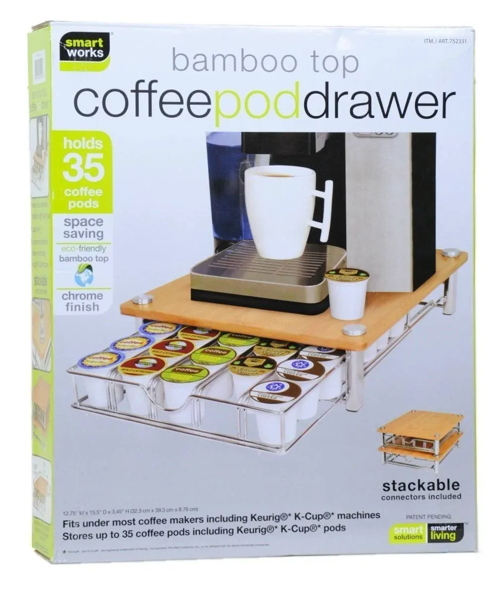 SmartWorks Bamboo Top Coffee Pod Drawer