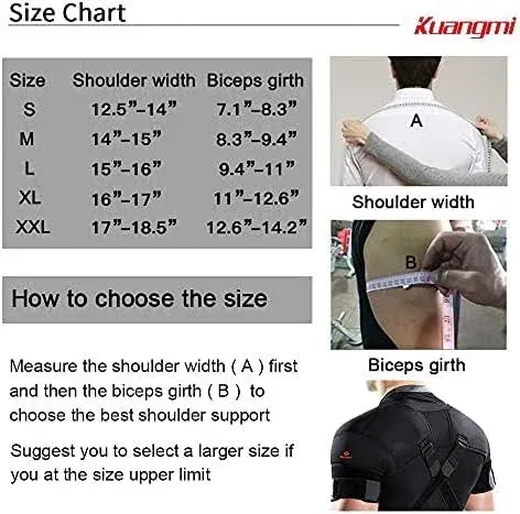 Kuangmi Double Shoulder Support Brace Strap Wrap Neoprene Protector (XXX-Large)