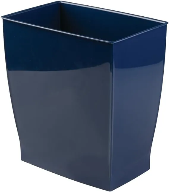 InterDesign Mono Wastebasket Trash Can - Rectangular, Navy