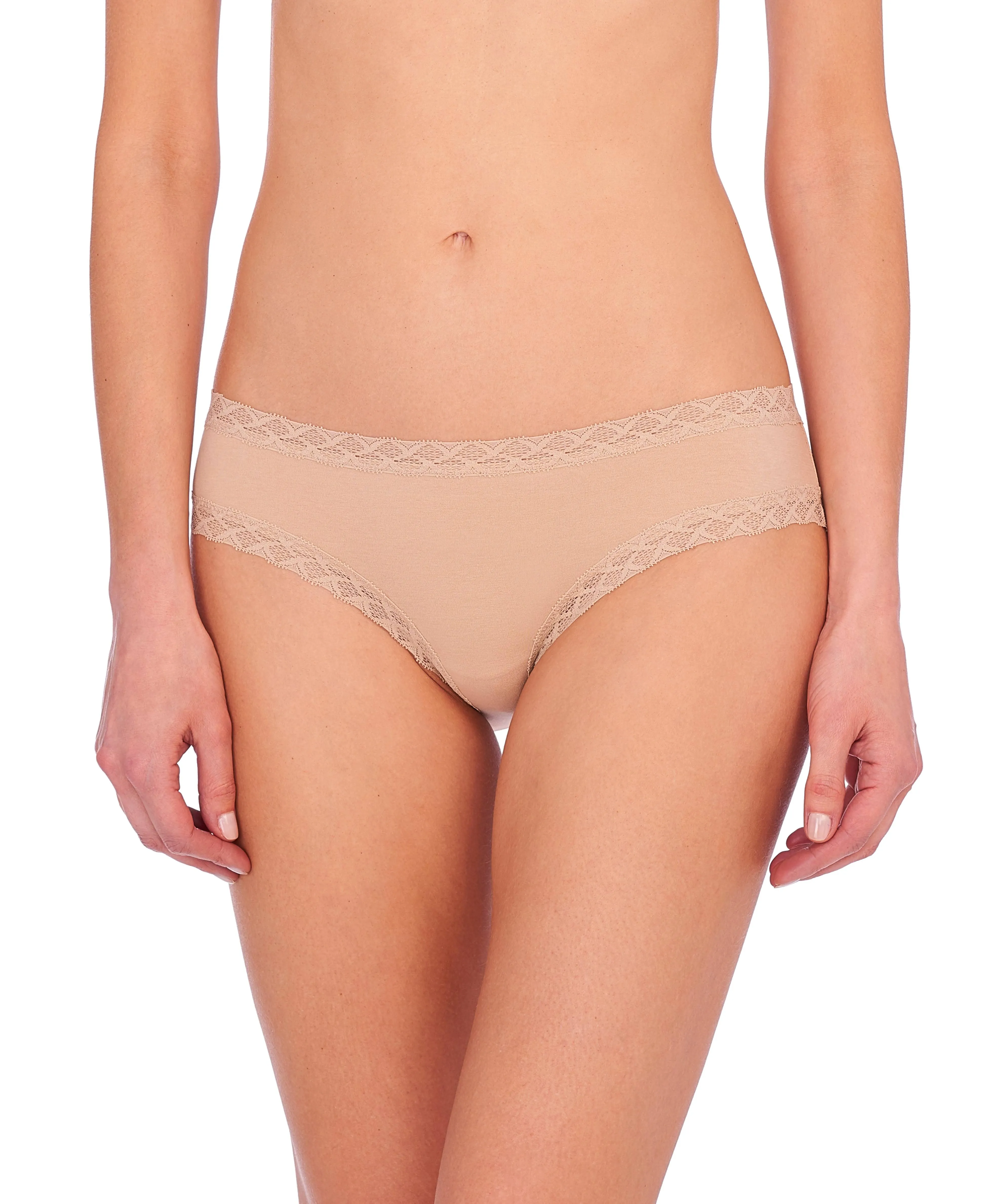 Bliss Girl Lace-trim Bikini Briefs In Cafe