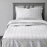 CGK Linens Kids 4 Piece Microfiber Sheet Set - Queen - Multicolor Hearts