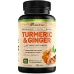 Turmeric Curcumin Supplement with Ginger & Apple Cider Vinegar (240 Count) - BioPerine Black Pepper, Tumeric & Ginger - 95% Curcuminoids & Joint Supplement - Antioxidant Tumeric Supplements Capsules