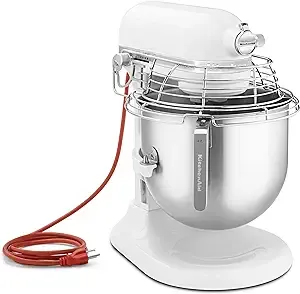 KitchenAid KSMC895WH 8-qt Commercial Bowl-Lift Stand Mixer with Bowl Guard White