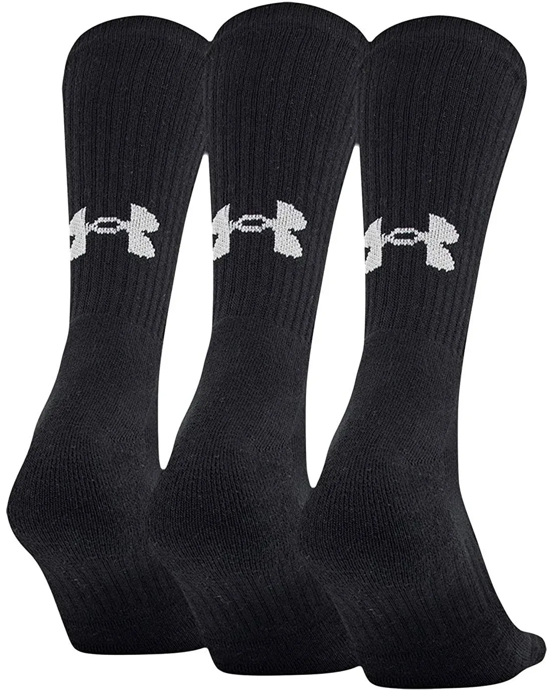 Under Armour Training Cotton Crew Socks - 3-Pack Black / Large