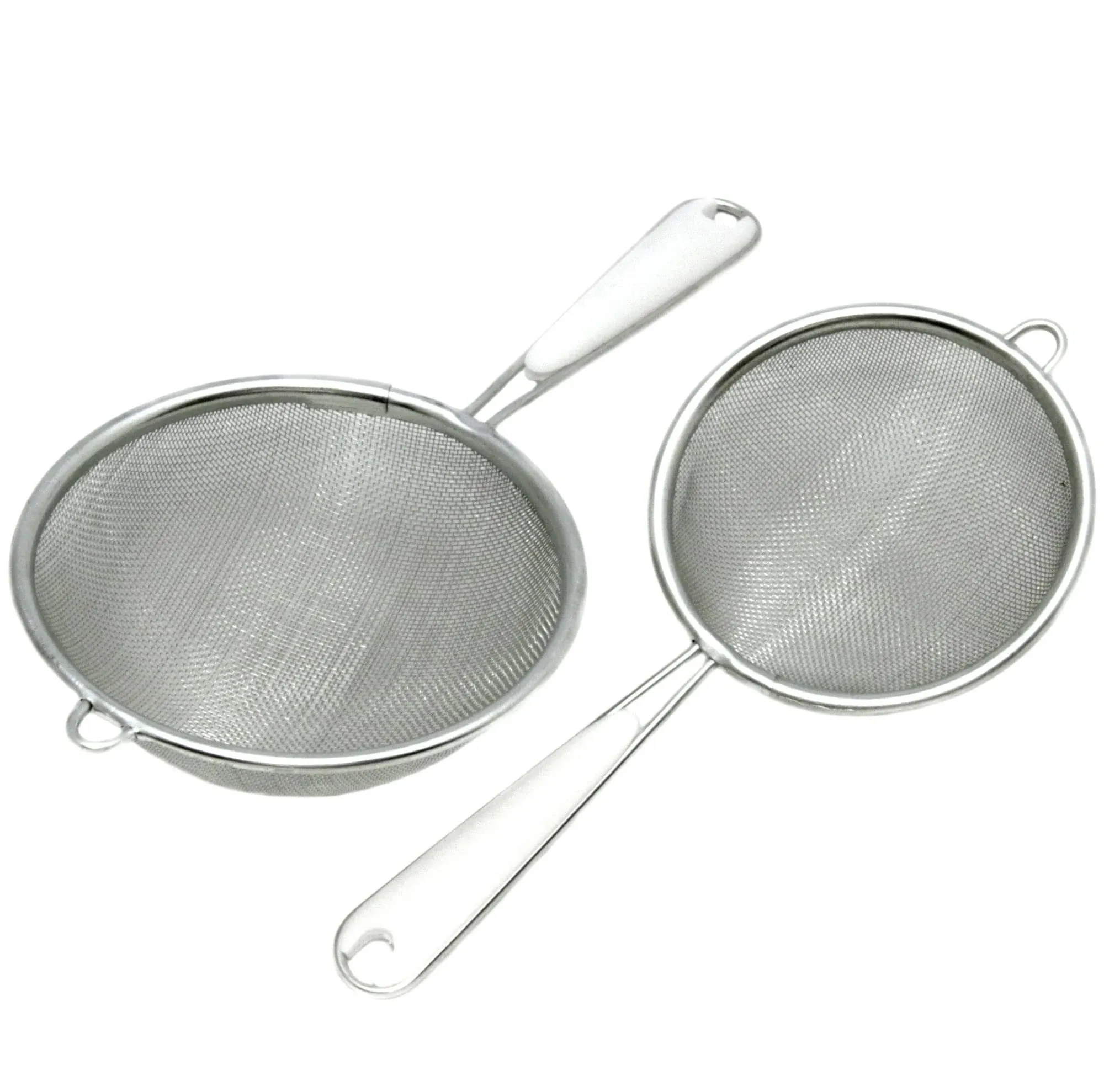 Chef Craft Basic Mesh Strainer, 3 and 4 Inch, 2 Piece Set, Stainless Steel