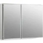 Kohler K-CB-CLC3526FS 35" W x 26" H Aluminum Two-Door Medicine Cabinet with Mirrored Doors Beveled Edges